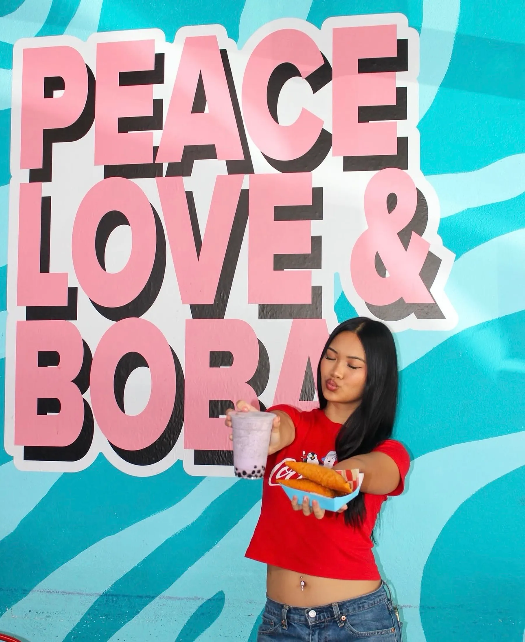 The Peace Love & Boba mural